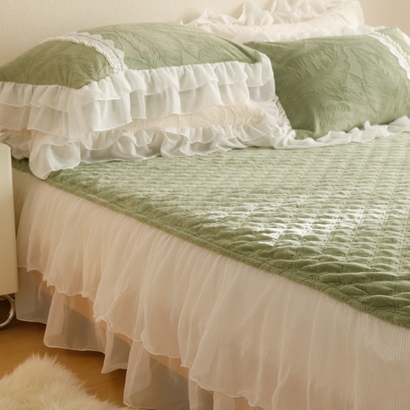 法式高端牛奶绒四件套珊瑚绒冬季保暖被套加厚柔软公主风床上用品 - 图2