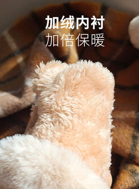 保暖手套女秋冬加绒加厚可爱学生户外电动车骑行保暖防寒触屏手套