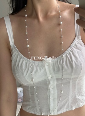 长款项链满天星珍珠长链女