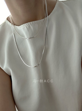 长款项链白银色蛇骨链女