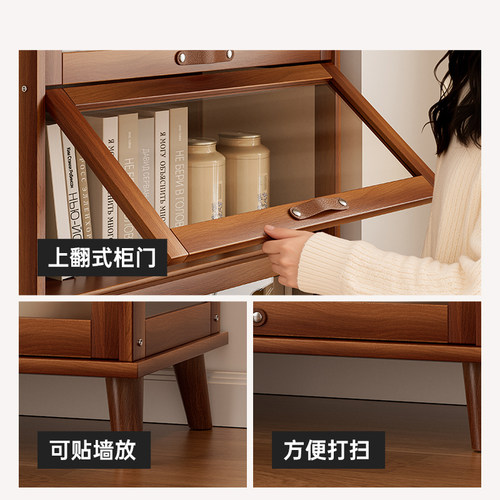 实木手办家用陈列柜带锁亚克力儿童玩具模型车模收纳落地展示架子 - 图3