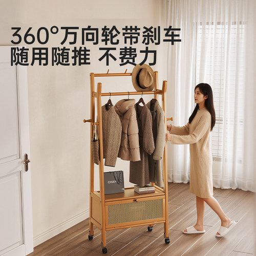 落地挂衣架家用可移动衣帽架新款卧室多功能收纳储物柜床头置物架 - 图2