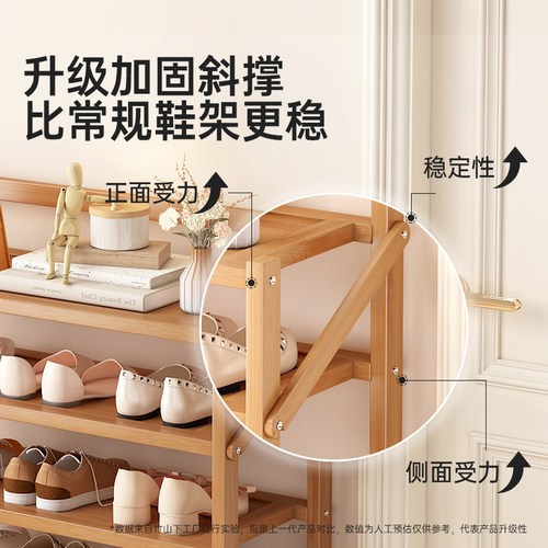 鞋架入户门折叠免安装宿舍小型家用门口多层小窄出租屋用简易鞋柜 - 图1