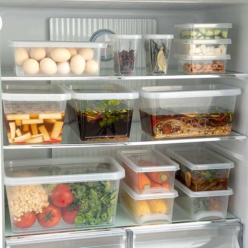大容量泡菜盒冰箱收纳食品保鲜密封塑料盒长方形酸菜罐腌咸菜容器