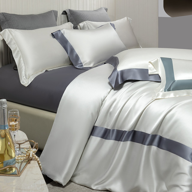 High-end double-sided silk four-piece set 100% mulberry silk