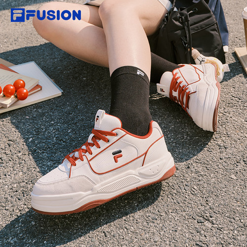 FILA FUSION斐乐潮牌BANK 2板鞋男子2026新款休闲鞋情侣小白鞋女 - 图1