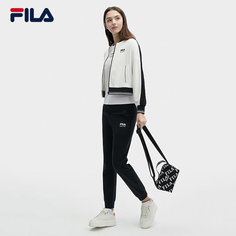 FILA 斐乐官方女士外套短款夹克2024夏季新款时尚休闲拼色棒球服