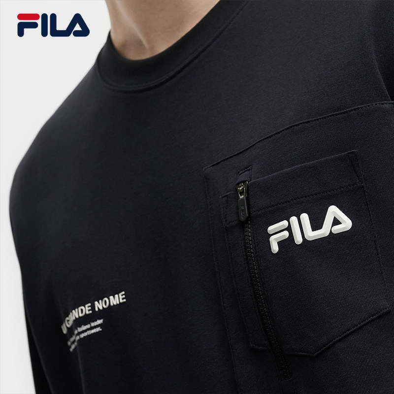 易烊千玺同款FILA 斐乐官方男子针织长袖衫2025秋季新款假两件长T,淘宝优惠券,粉丝福利购,淘宝优惠卷