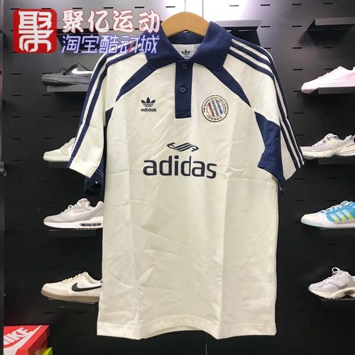 阿迪达斯三叶草复古时尚拼色POLO领上衣运动短袖T恤衫KD0945 0946 - 图2