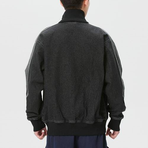阿迪达斯男2026新款三条杠复古牛仔立领运动夹克外套 KD1517 1516 - 图2