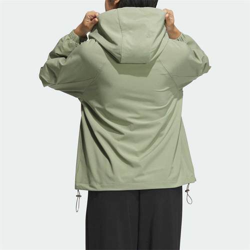 阿迪达斯女装2024冬新款舒适透气运动休闲连帽梭织夹克外套JJ1129 - 图1