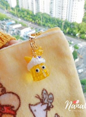 NanaAnn甜美草莓手工可露丽超闪夏日果冻锆石拉链挂饰手帐本挂件