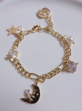 原创设计欧美风锆石星球14k手链