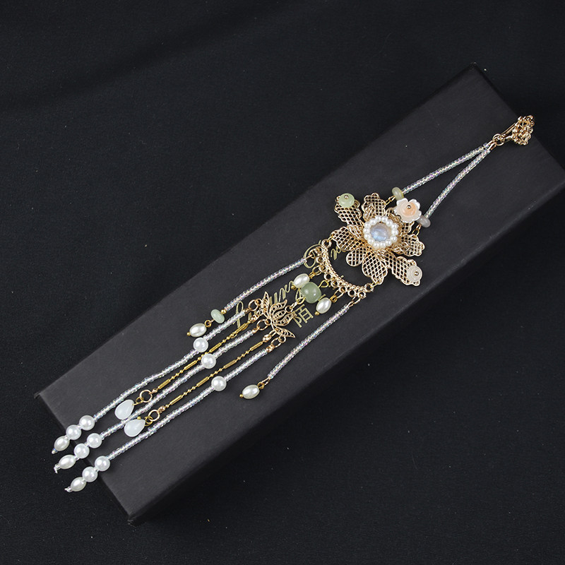 中国风原创设计旗袍汉服压襟珍珠流苏古典胸针挂件百搭马面裙挂饰,淘宝优惠券,粉丝福利购,淘宝优惠卷