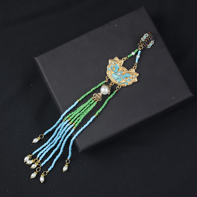 旗袍压襟女古风汉服禁步腰饰精致流苏百搭烧蓝马面裙配饰古典胸花,淘宝优惠券,粉丝福利购,淘宝优惠卷