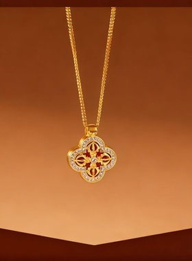 轻奢中古风设计小众微镶点钻十字金刚杵吊坠红玛瑙项链女批发代发