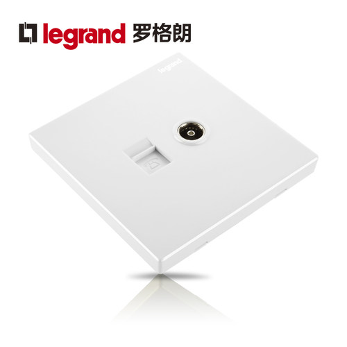 罗格朗开关插座面板仕典逸景玉兰白电话电视语音有线墙壁电源86型 - 图1