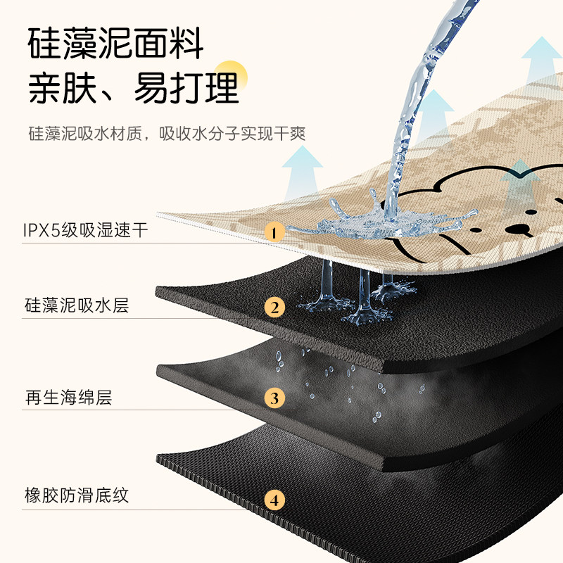 卫生间门口防滑防摔垫2026新款浴室吸水地垫硅藻泥洗手台速干脚垫,淘宝优惠券,粉丝福利购,淘宝优惠卷