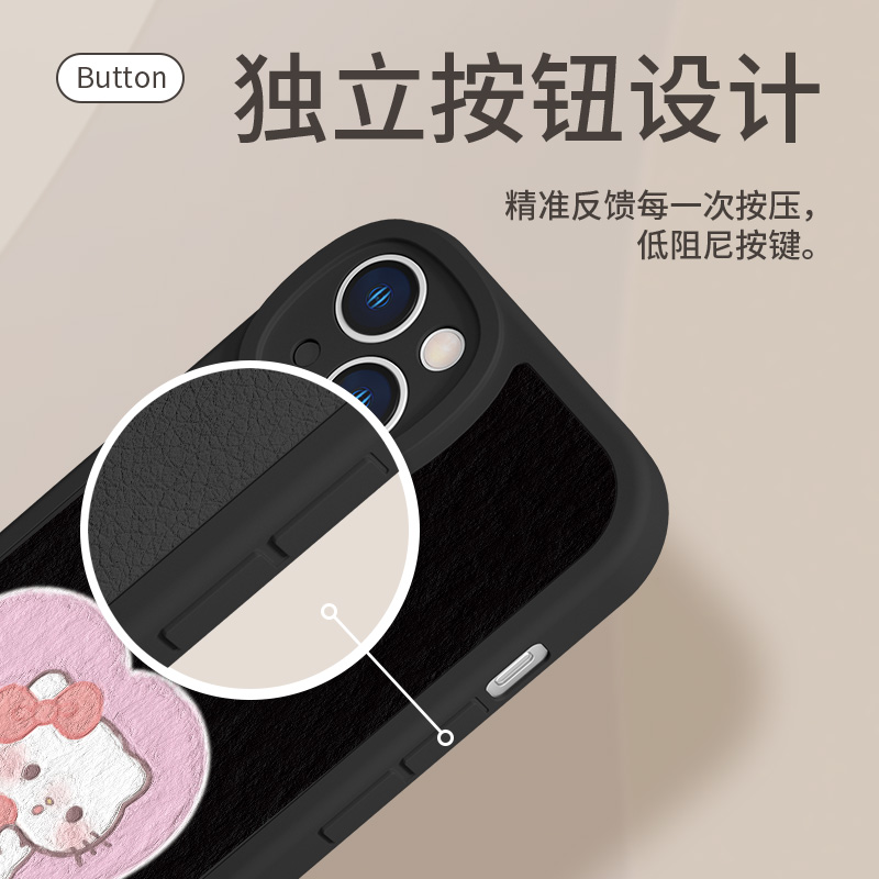 苹果15promax手机壳HelloKitty适用iPhone14pro情侣13mini帕恰狗12/11一对xsmax简约8plus/7小众se3防摔xr套 - 图2