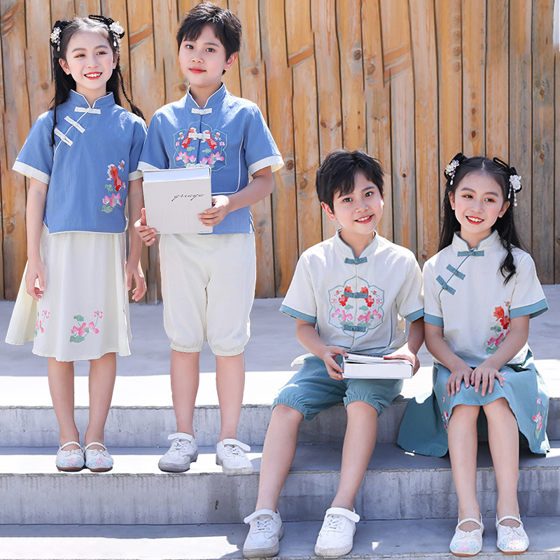 六一儿童合唱服幼儿园国学男女朗诵中国风汉服小学生演出服毕业照