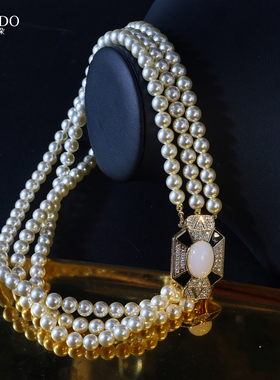 多层长短款珍珠项链女轻奢毛衣链