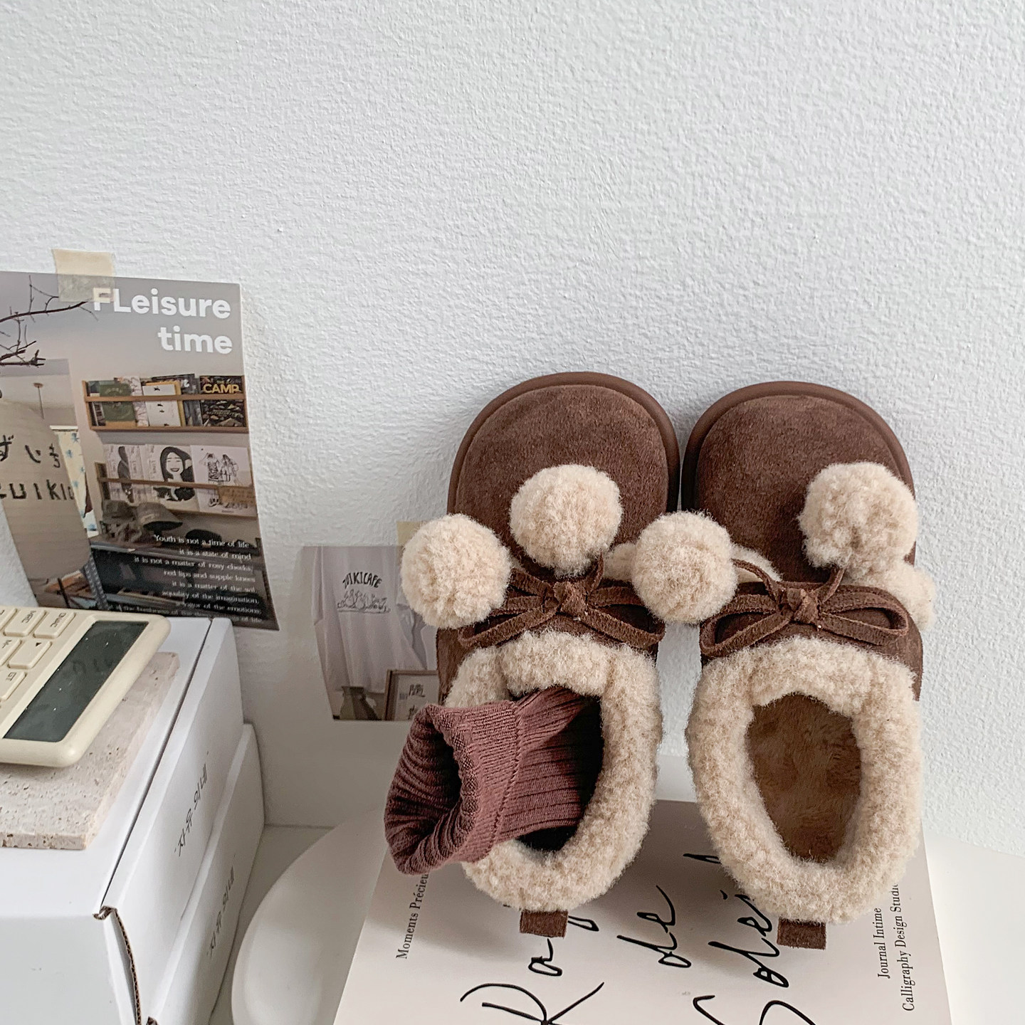 慕葵家棉鞋真皮女童毛毛鞋软底加绒儿童勃肯鞋韩版洋气宝宝豆豆鞋,淘宝优惠券,粉丝福利购,淘宝优惠卷