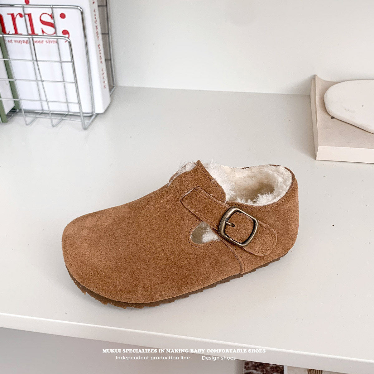 加绒儿童勃肯鞋秋冬新款豹纹宝宝棉鞋牛皮女童毛毛鞋软底男豆豆鞋,淘宝优惠券,粉丝福利购,淘宝优惠卷