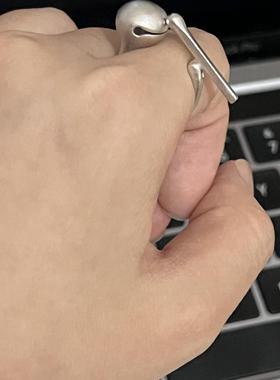 饰尚e族创意敲木鱼攒功德戒指女解压去班味小众S925镀银开口食指