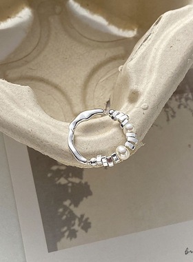 弹力珍珠ins不规则液态简约女