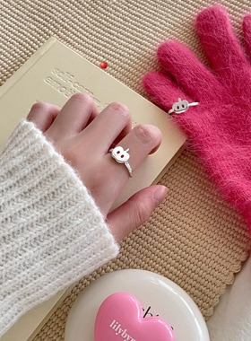 饰尚e族可爱小苹果戒指女简约时尚百搭个性创意开口指环俏皮小清