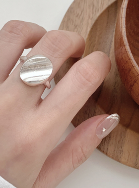 简约百搭拉丝开口戒指女可调节2025新款戒指轻奢高级感食指指环