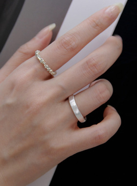 饰尚e族简约素圈百搭戒指女时尚个性气质叠戴冷淡风开口指