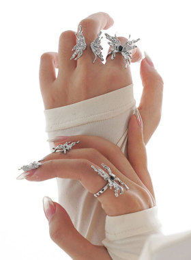 饰尚e族韩版化茧成蝶戒指女复古时尚甜美蝴蝶开口指环嘻哈