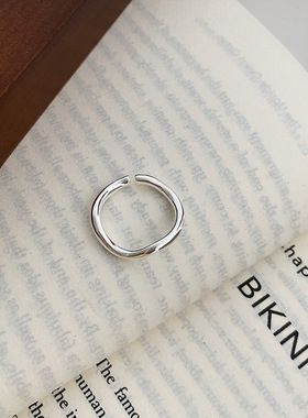 饰尚e族简约线条波浪戒指女时尚个性气质优雅百搭开口指环