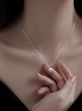 925纯银珍珠项链小众2025新爆款锁骨链轻奢高级感颈链女