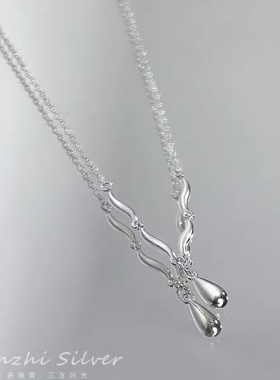 925纯银水滴项链女轻奢小众设计感吊坠2025新款爆款高级感锁骨链