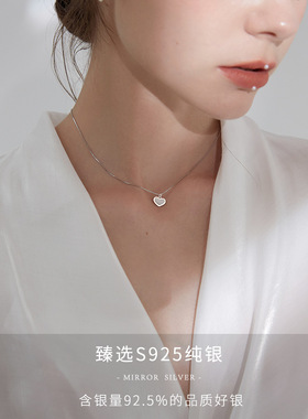 choker爱心ins小众纯银吊坠项链