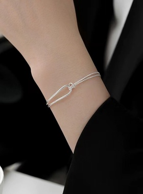 半岛女925银时尚手镯纯银