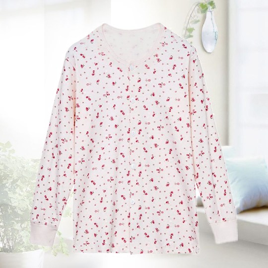 Strickjacke, Herbstmantel für Damen, langärmelig, mittleres Alter und ältere Menschen, dünne reine Baumwolle