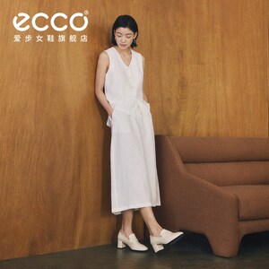 ECCO爱步女鞋 春季新款粗跟通勤高跟一脚蹬乐福鞋 型塑35 291913