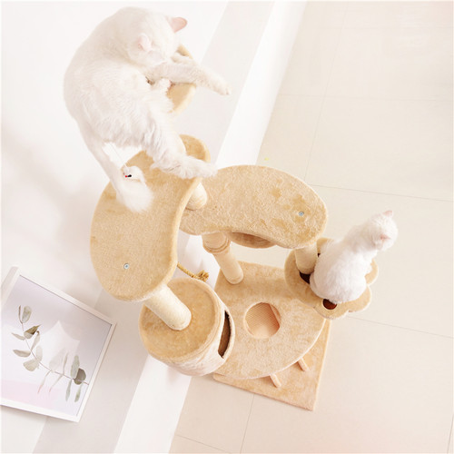 出口日本！猫爬架猫窝剑麻猫树猫跳台猫窝一体大型猫抓柱 - 图0