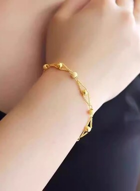 清仓捡漏金色小金珠手链