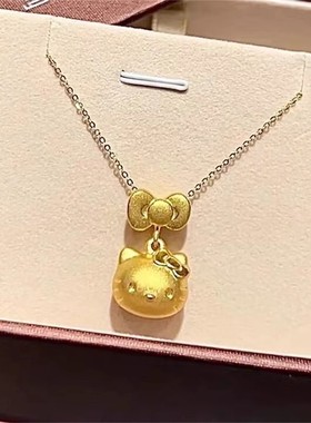 kt猫项链女蝴蝶结hellokitty哈喽凯蒂猫吊坠2025新款高级感锁骨链