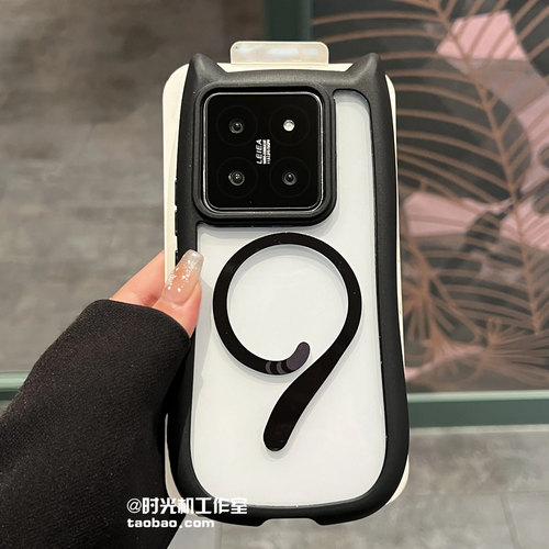 17立体猫耳朵气囊壳适用小米14手机壳14Ultra透明亚克力红米Note13防摔硬壳15Pro小红书in同款少女磁吸保护套 - 图1