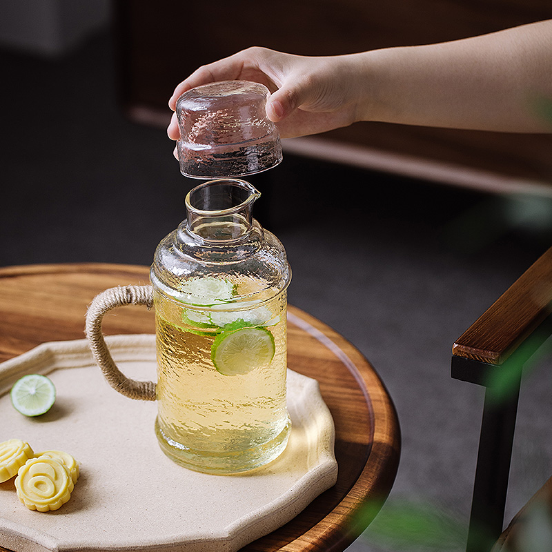 冷水壶玻璃凉水壶大容量家用水瓶泡茶壶耐高温可加热防爆白开水杯-图0