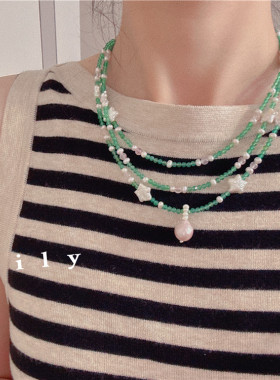 绿玛瑙项链女绿色首饰女气质轻奢