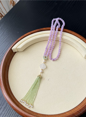 紫玉毛衣链女紫色首饰新中式国风