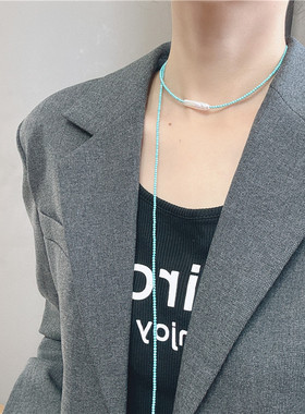 绿松石毛衣链一款多戴毛衣链女