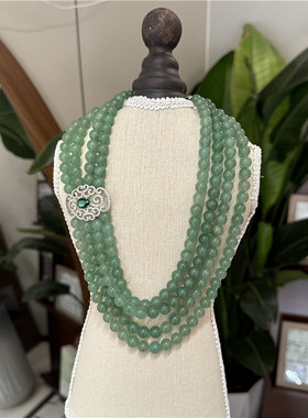 绿色首饰女东陵玉高贵项链女轻奢