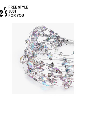 shes茜子轻奢幻彩水晶多层手链